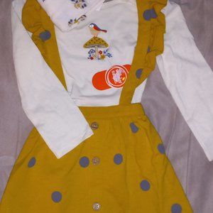 3 piece pinafore skirt set